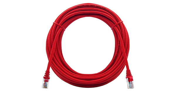 Cabo rede CAT6 Vermelho 20 Metros + Brinde =  2 Conector Rj45 + 2 Capas vermelha