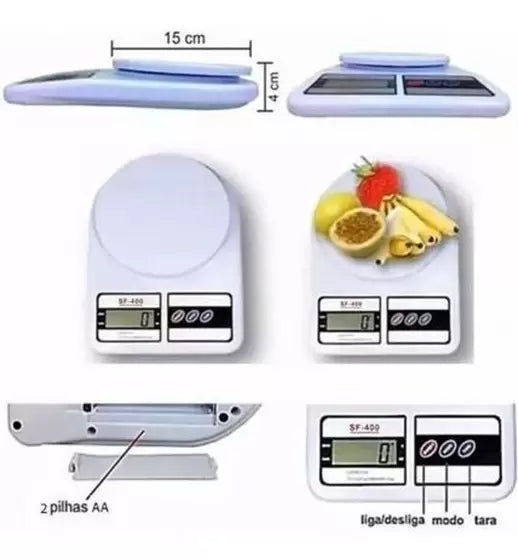 Balança de Cozinha Digital Eletrônica de Precisão Até 10kg