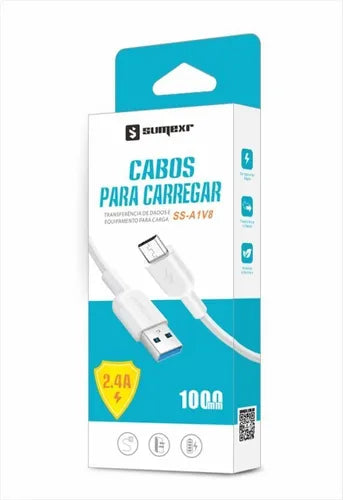 Cabo Micro USB V8 2.4A 1m SS-A1V8 - Sumexr