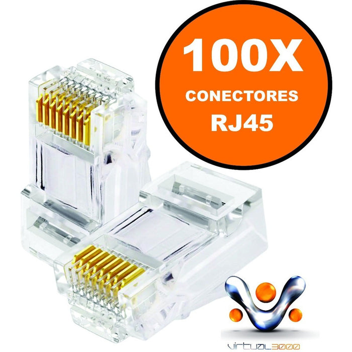 Kit 100 Conector Rj45 Cat5e Cabo Rede Plug Oletech