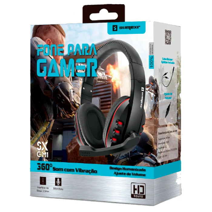 HEADSET GAMER P3 + ADAP. 2 P2 SX-GM1 SUMEXR