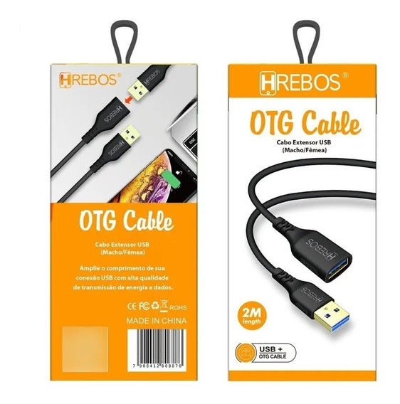 [ATACADO-SOB ENCOMENDA] Cabo Extensor USB Macho x Femea 3.0 2M Hrebos HS/CB39