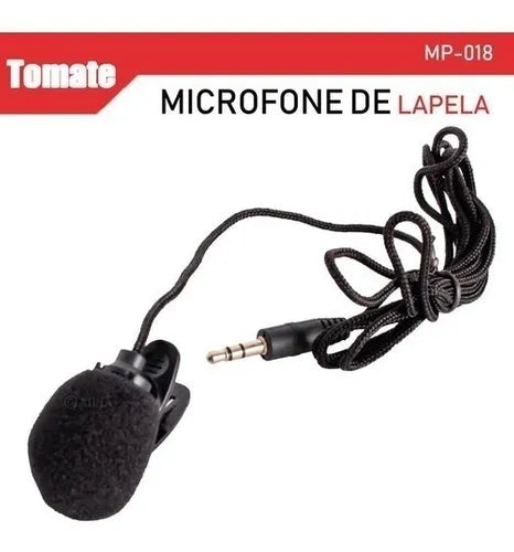 Microfone De Lapela Mini 3,5mm C/ Clip Prendedor Knup Kp-911/Tomate MP018